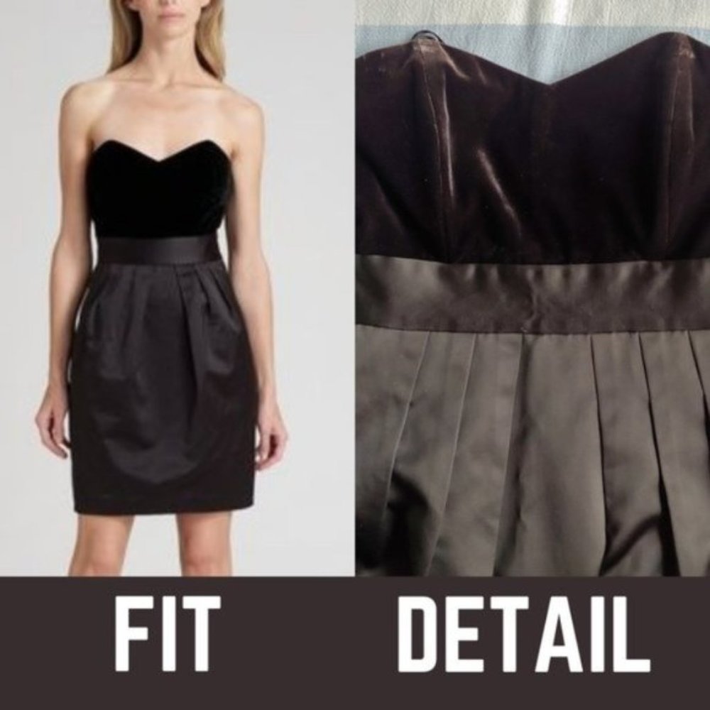 Theory Black Velvet Tube Cocktail Dress Chanesa